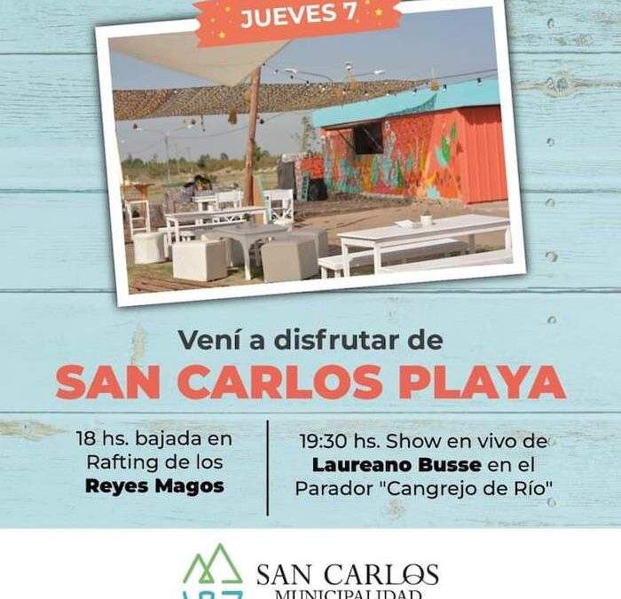 Los Reyes Magos en rafting y show en vivo en la playita de San Carlos