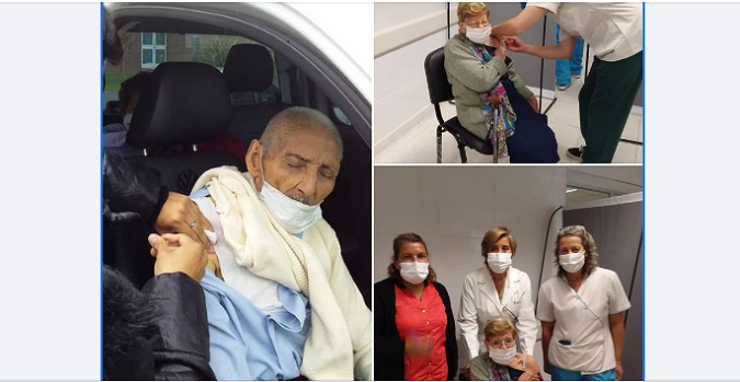 Vacunacion abuelitos-Miguel de 100 años
