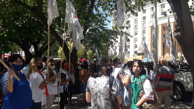 Foto archivo: protesta docente en Casa de Gobierno (Marzo 2021)