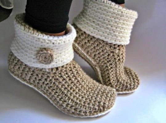 pantuflas al crochet