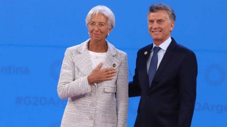 El expresidente Mauricio Macri con la entonces titular del FMI, Christine Lagarde