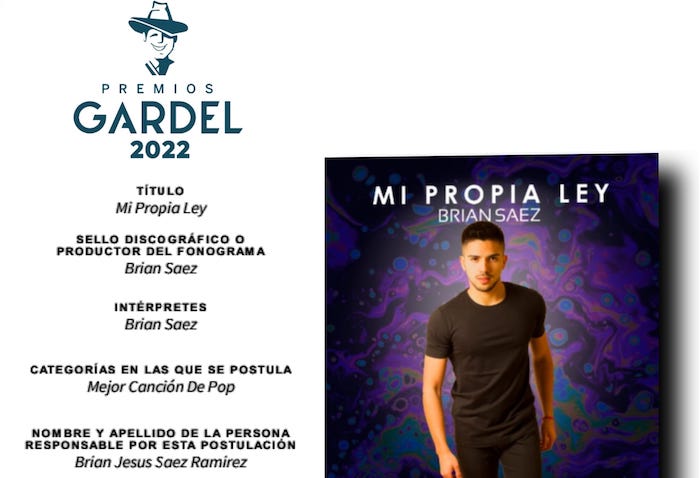 Brian Saez postulado para los Premios Gardel