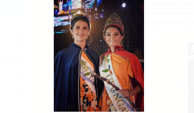 De izquierda a derecha: Carla Giaquinta, virreina de la Vendimia de Tupungato 2022 y Agustina Miguel, reina de la Vendimia de Tupungato 2022