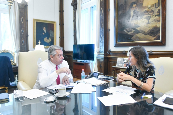 Alberto Fernández se reunió con la titular de Anses, Fernanda Raverta