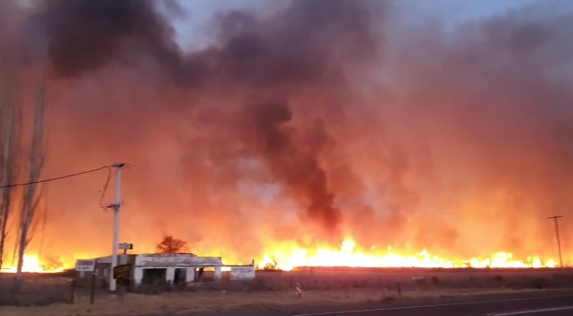 Captura de video de grave incendio forestal en San Carlos en 2021