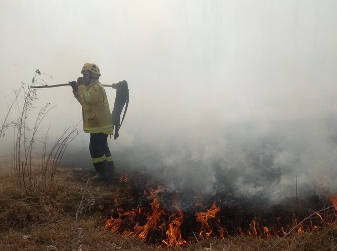 Incendios en San Carlos. Foto: Bomberos Voluntarios de San Carlos.