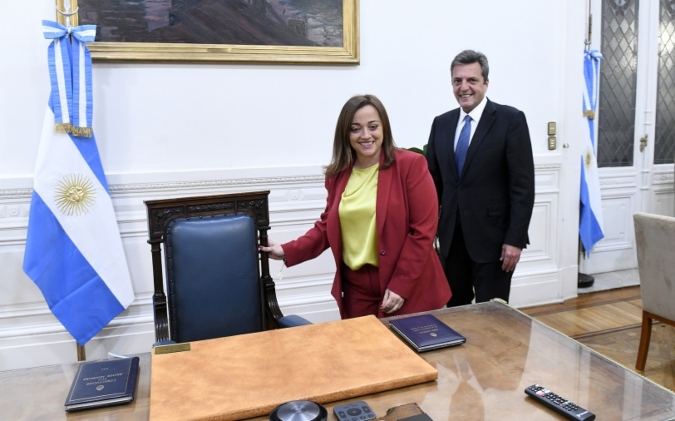 Sergio Massa y Cecilia Moreau en el despacho de la presidencia de Diputados / Foto: Prensa Diputados.