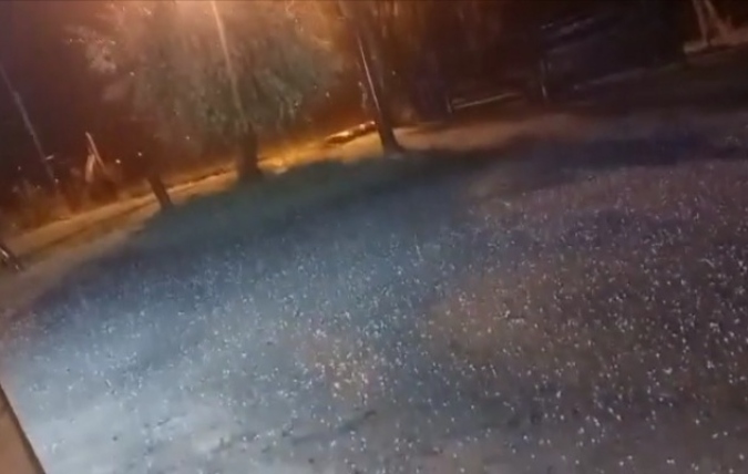 Granizo en La Consulta, San Carlos.