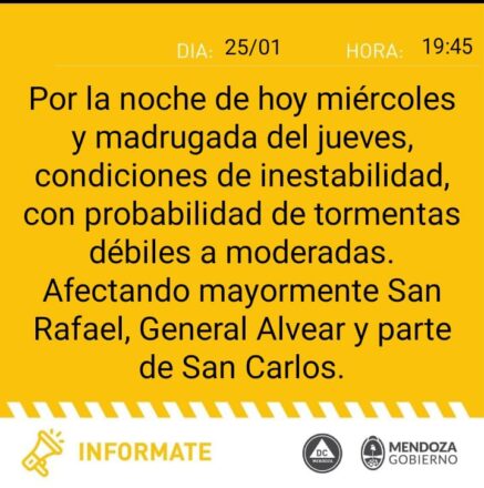 avisotormentas2501 - Diario El Cuco Digital todas las noticias del Valle de Uco aviso-tormentas-25-01