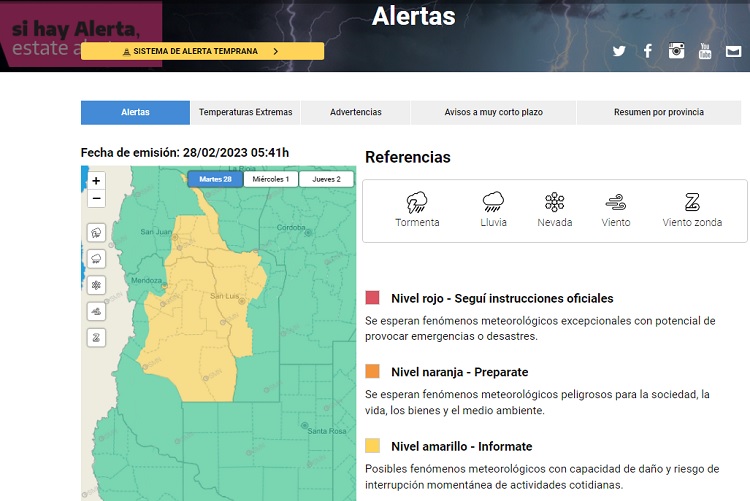 alertasmn28feb Diario El Cuco Digital todas las noticias del Valle de Uco alerta-smn-28-feb