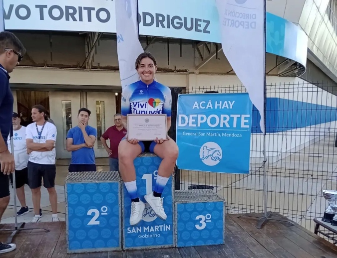 Montenegro, campeona en la general del Mendocino de Ruta 2022/2023. Foto: Asociación Ciclista de Mendoza.