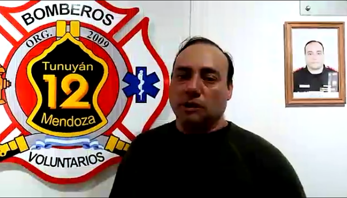 Pablo Tejeda, presidente de Bomberos Voluntarios de Tunuyán. Foto: El Cuco Digital.