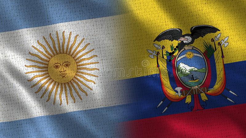 banderas argentina-y-ecuador-medias-junto-134732486