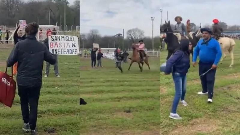 Ataque a manifestantes (imagen Télam)